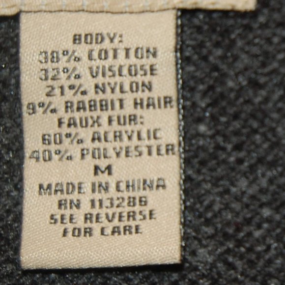 Vertical Design Women's Medium Grey Sweater W/ Faux Fur Collar & Trim - Picture 10 of 10